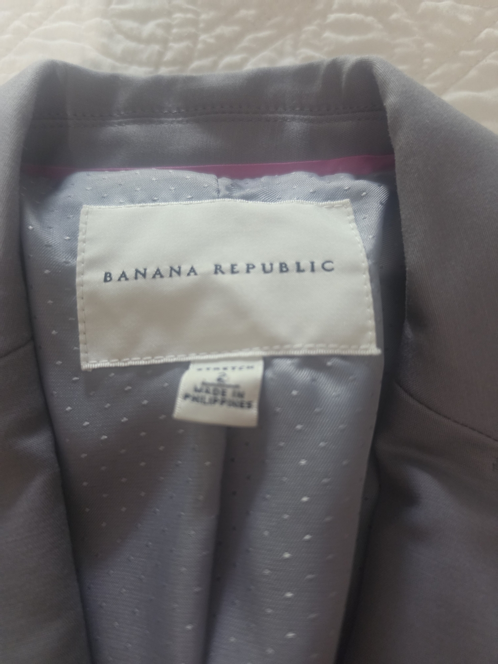 Banana Republic Womens Light Gray Blazer And Skirt Set- Classic Tailored Fit